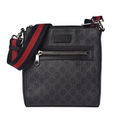 gucci messenger gg supreme small black/grey|gucci monogram messenger bag.